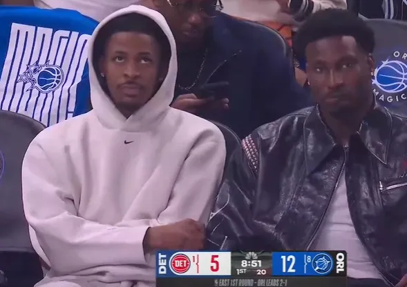 老队友！莫兰特和小贾伦今日在魔术主场，观看贝恩的比赛